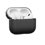 Θήκη Pitaka Aramid Fiber Magnetic 1500D (Plain) για Apple AirPods Pro 2 - ΜΑΥΡΟ/ΓΚΡΙ grained - APM2401